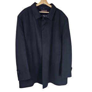 Kroon Wool & Cashmere Car Coat 50L Black Zip Out Liner Quiet‎ Luxury Old Money